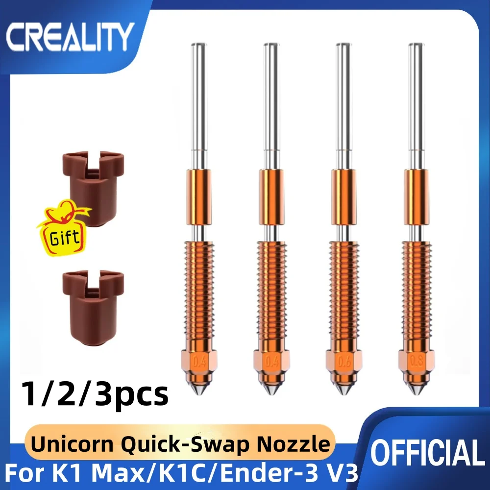 1/2/3szt Zestaw dysz Creality K1C 0.2/0.4/0.6/0.8/1.0mm Zestaw głowicy zraszacza do drukarki 3D Pasuje do Ender 3 V3 Plus/K1 Max/Ender3 V3