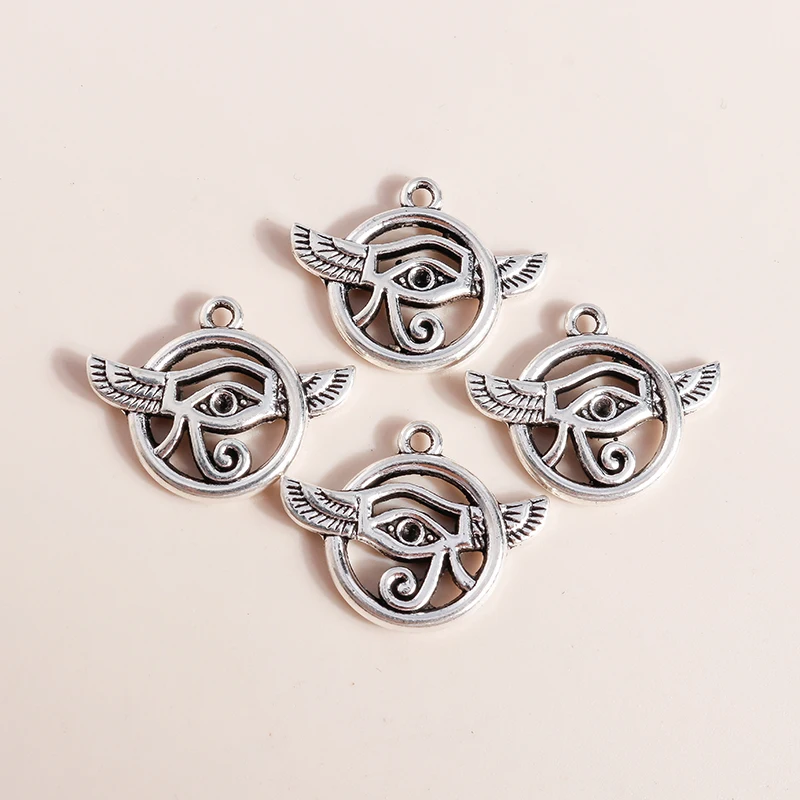 Leslie 10 Stück 19 x 24 mm geheimnisvolles altes Ägypten, das Auge des Horus, Anhänger für Armbänder, Halsketten, DIY handgefertigtes Schmuckzubehör – Detail 6