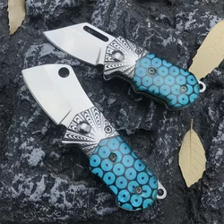 Portable Mini Folding Pocket Knife 440C Blade 420 Steel + Resin Handle EDC Outdoor Tacticals Self Defense Hunting Camping Knive