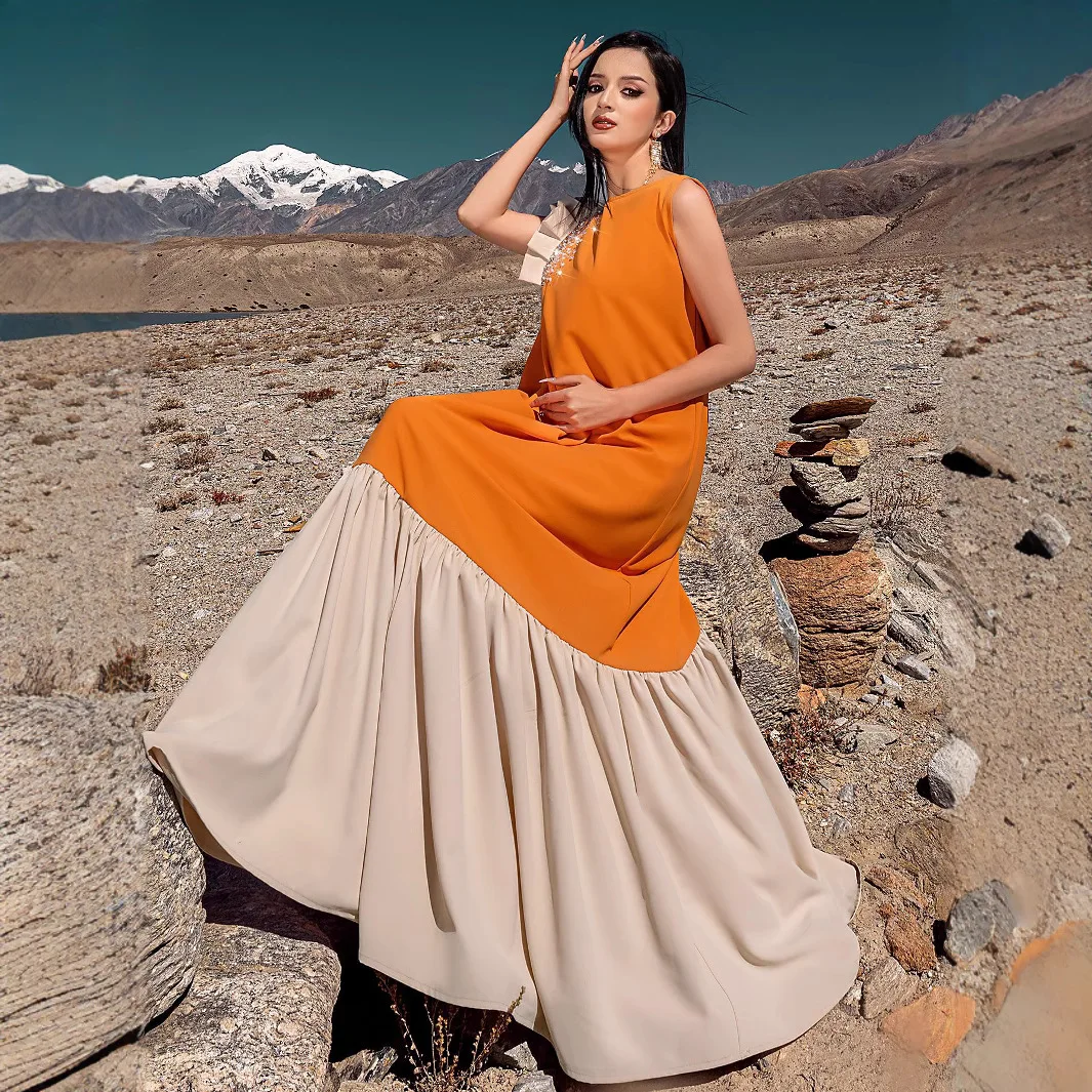 

Ид женское платье Абая Vestidos Largos вечерние кафтан Джалабия Рамадан элегантный с коротким рукавом Дубай Абая Кафтан арабский длинный халат 2025