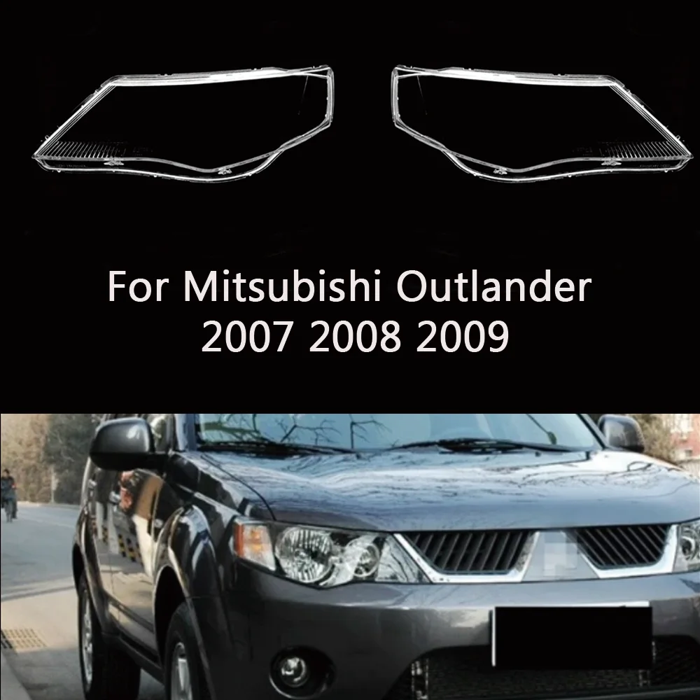 For Mitsubishi Outlander 2007 2008 2009 Car Front Headlight Cover Lens Glass Headlamps Transparent Lampshad Lamp Shell Masks