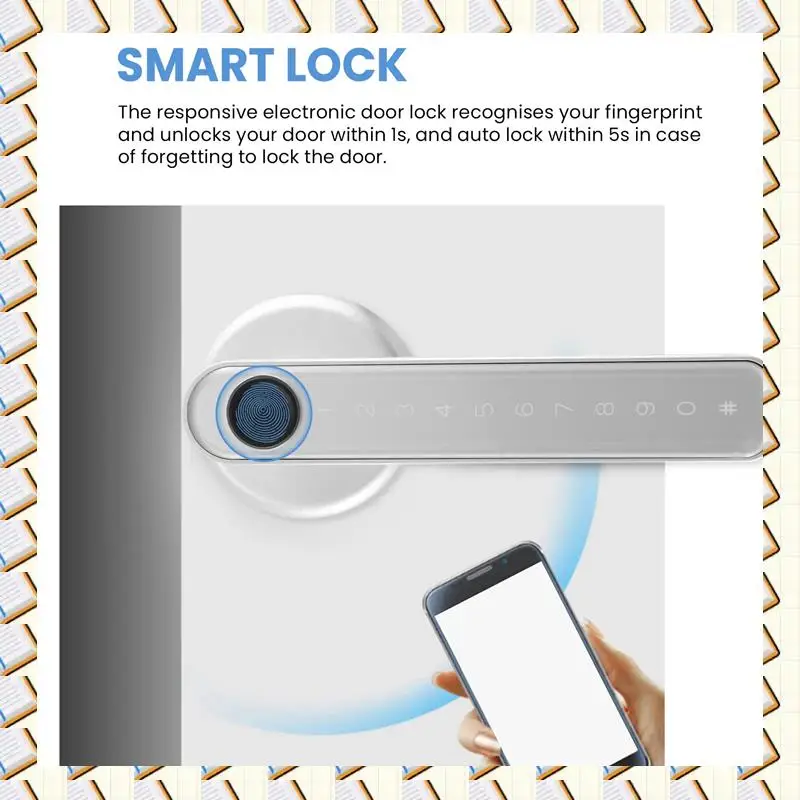 

A14M Smart Door Lock Keyless Entry Door Lock Keypad Door Lock With Handle, Fingerprint Door Lock With Tuya APP Wifi Control