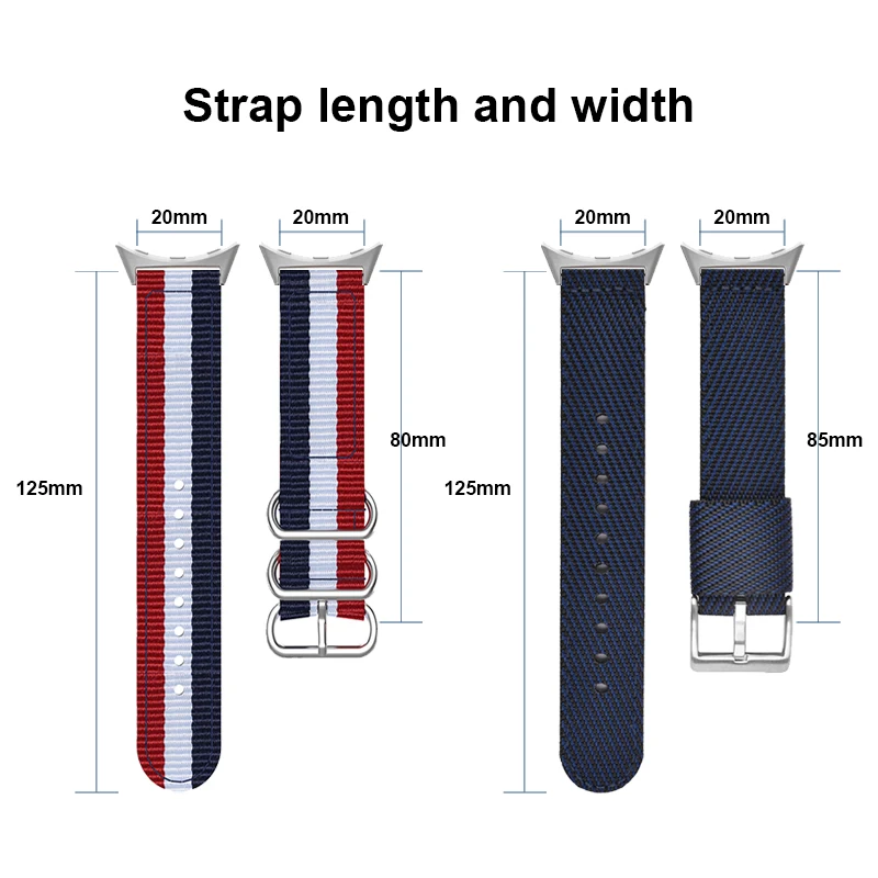 New Nylon Band For Pixel Watch Smartwatch Woven watchband Replaceable Google Pixel Watch 2 strap Black/Silver buckle wristband