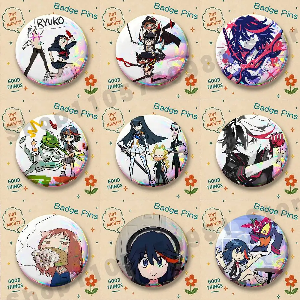 Funny Cartoon KILL La KILL Badges Cartoon Character Pins Brooch for Bag Shoes Decoration Jewelry Gifts