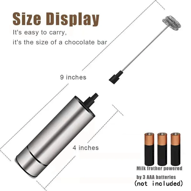 มือถือ Frother นมไฟฟ้าเครื่อง3 Pcs สแตนเลสฤดูใบไม้ผลิไร้สาย Whisk โฟมสำหรับ Cappucino Maker