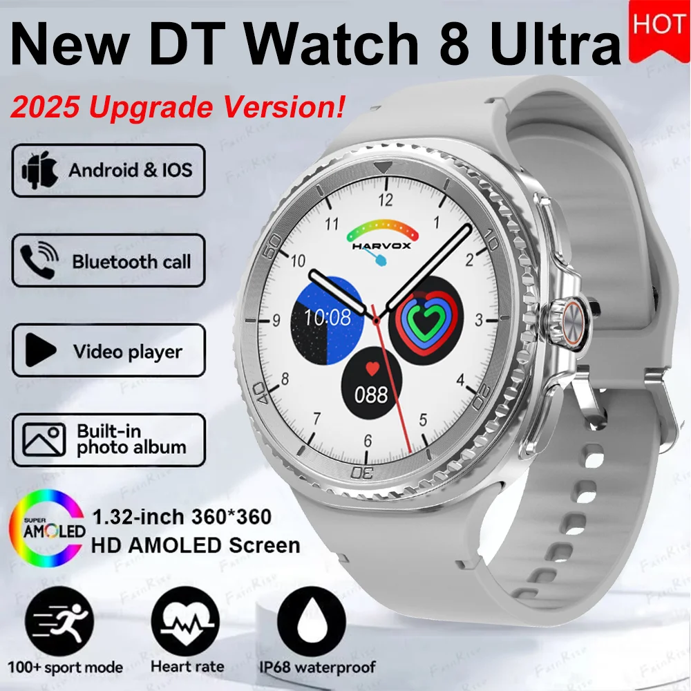 Nuevo Reloj Inteligente 8 Classic 2026 para Hombre, Pantalla AMOLED, Llamadas Bluetooth, NFC, GPS, Monitor de Ritmo Cardíaco, Resistente al Agua IP68