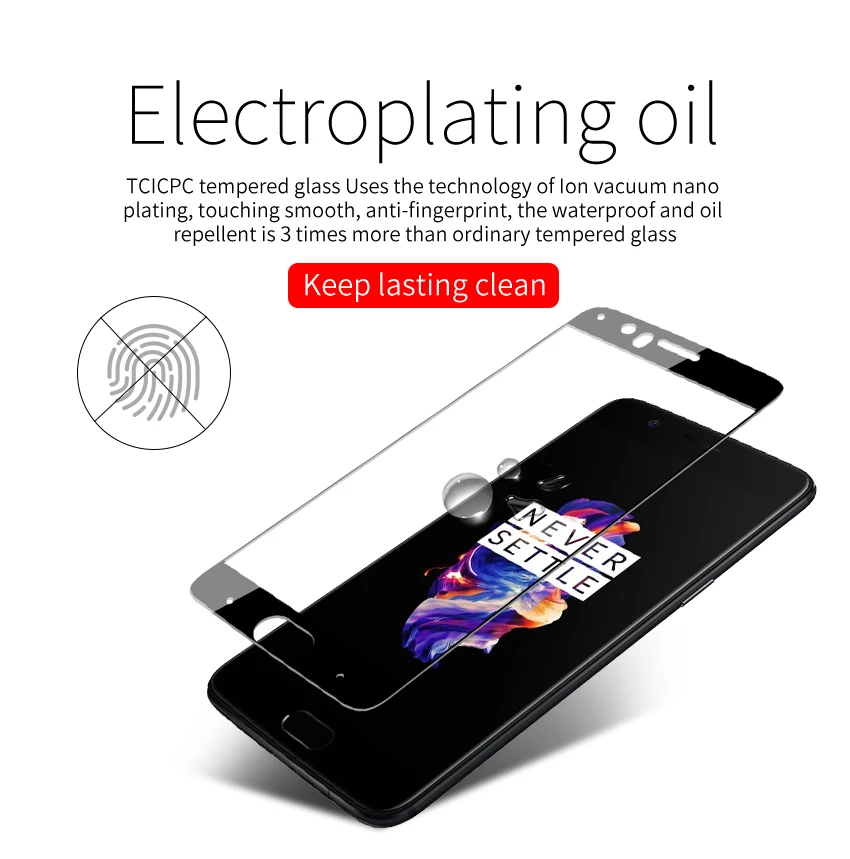 Tempered Glass For Oneplus 5 A5000 Full screen Cover Screen Protector Film For One plus 5 Five 1+5 5.5\