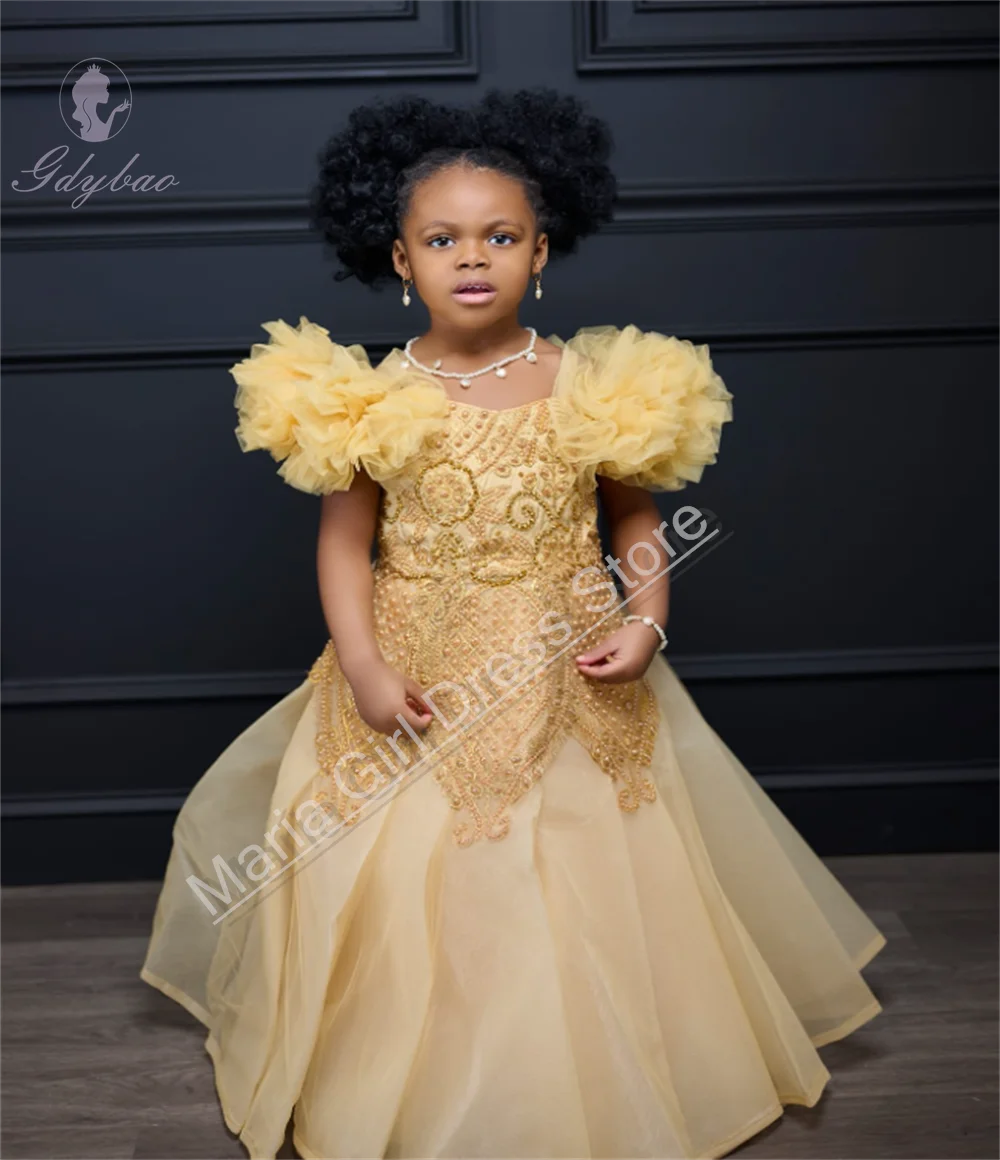 

Роскошное новогоднее праздничное платье с пышными рукавами и тонкими бретелями для девочек с кружевной аппликацией длиной, подходящий наряд для свадьбы, подружки невесты на день рождения