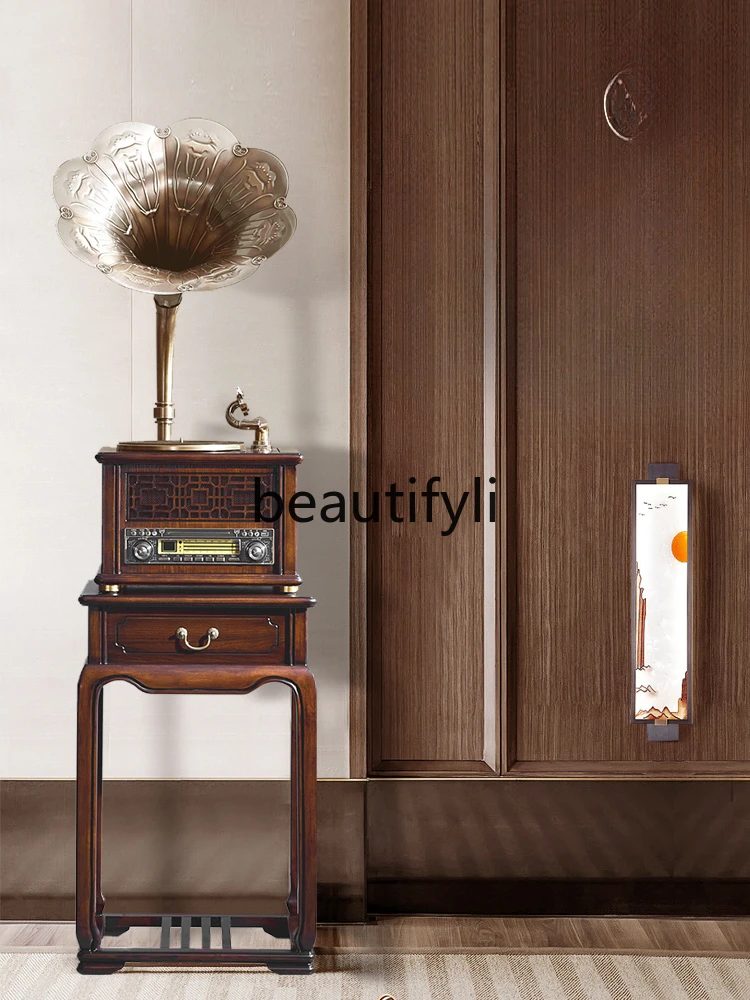 Chinese phonograph living room antique vinyl record player big speaker stereo floor-to-ceiling record player ornament