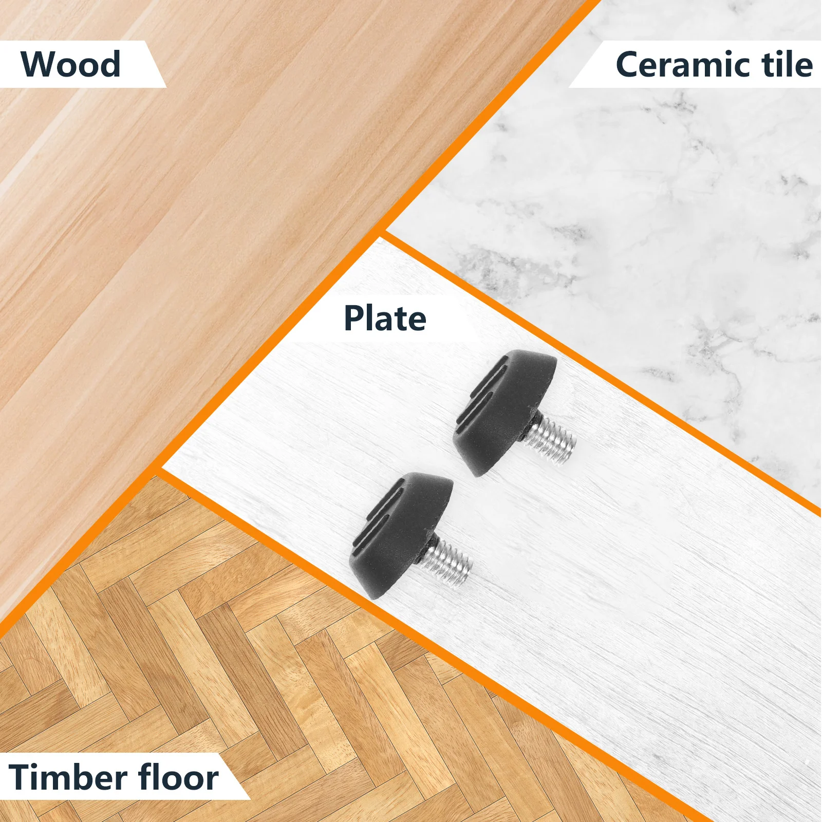 

100pcs Adjustable Feet Levelers For Furniture Smooth Bottom Table Leg Leveling Feet Suitable For Carpet Laminate Tile Floors