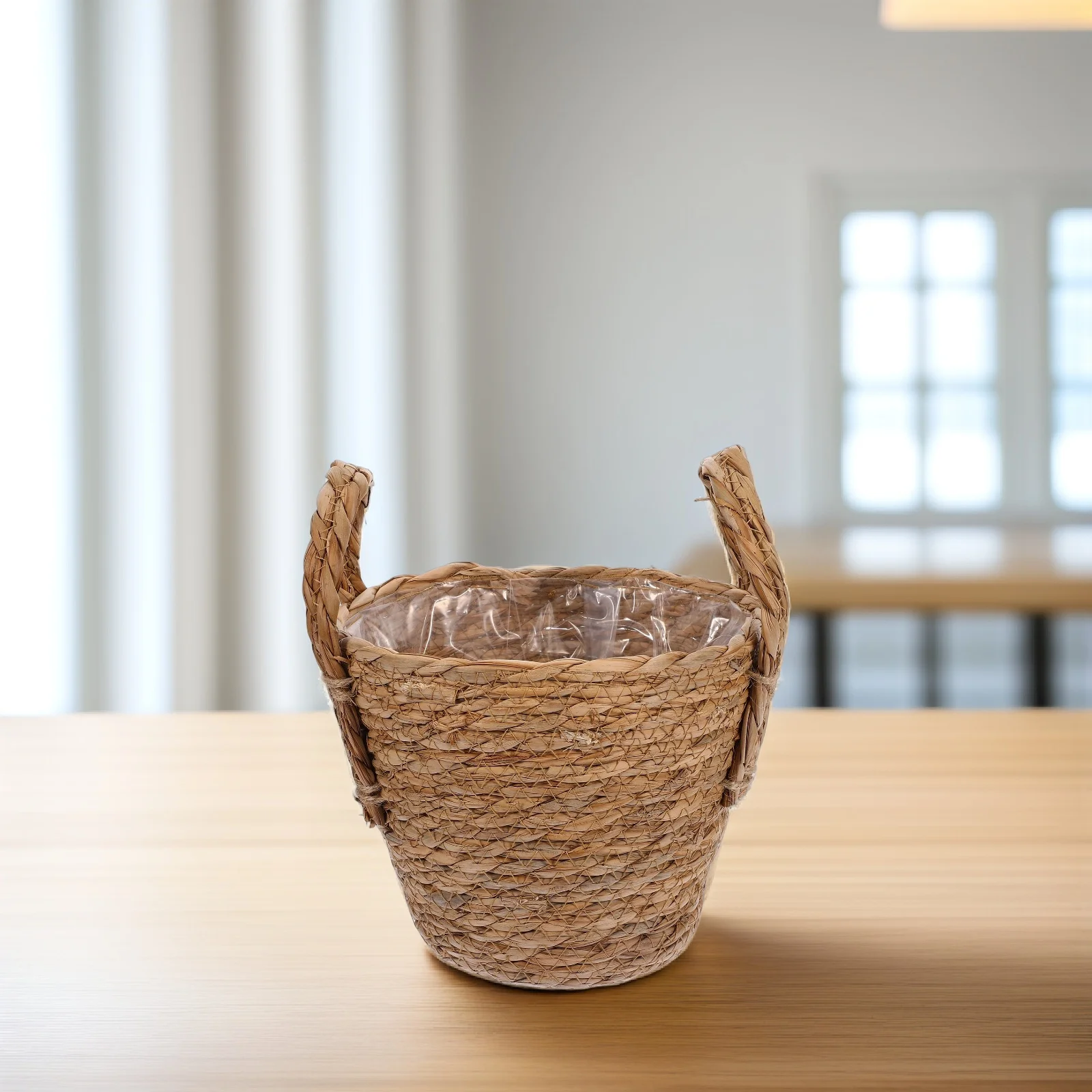 

1Pcs Retro Straw Flowerpot Seaweed Material Durable Multipurpose Storage Basket Planter for Indoor Plants and Faux Flowers 16cm