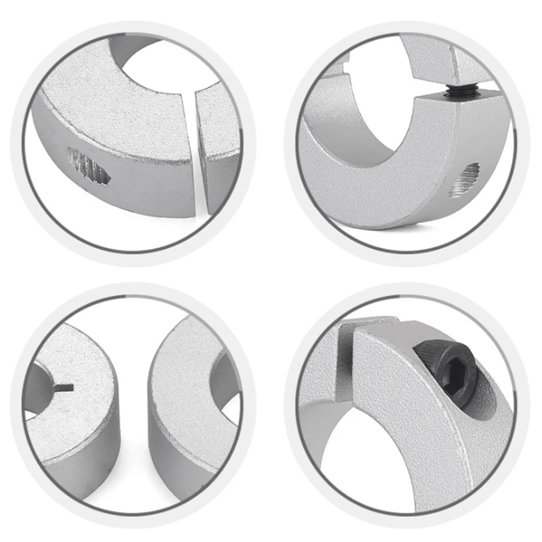 1/2pc Open Type Fixed Ring Light Bearing Limit Sleeve Locking Sleeve Aluminum Automatic Ring Positioning Shaft Collars With Slit