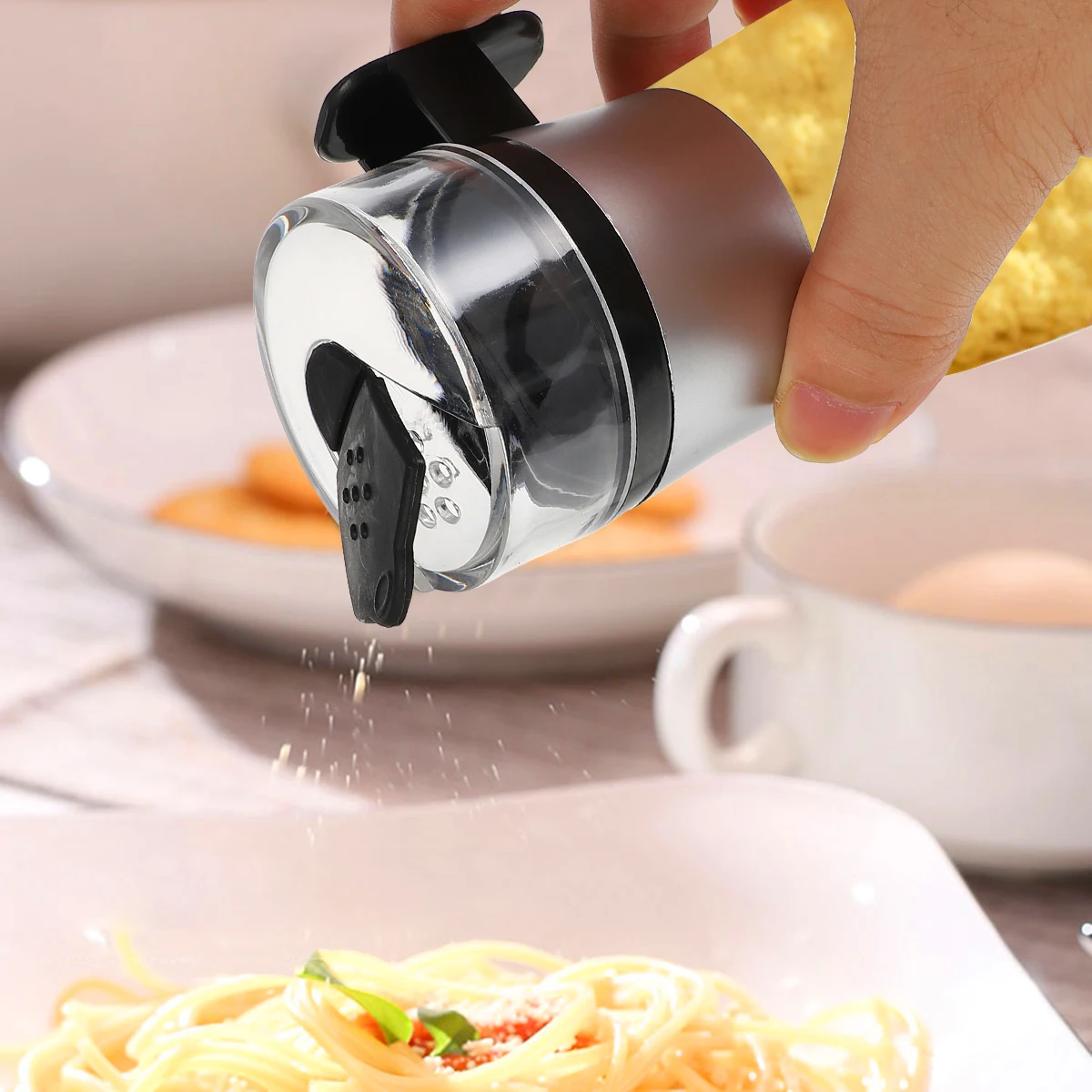 

Glass Salt Container with Easy-Pour Spout Airtight Spice Jar for Kitchen Seasoning Storage Ideal Condiment Bottle for Oil