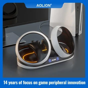 قاعدة شحن لجهاز PS5 VR2 مع قاعدة شحن لوحدة التحكم في الضوء RGB لملحقات PS5 VR2