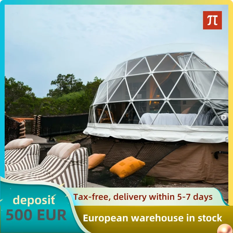 

6M Durability Geodesic Dome PVC Tent Spherical Tent Hotel Resort Outdoor Luxury Glamping Dome Starry Tent for Outdoor Living