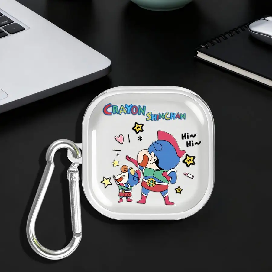 

Case For Samsung Galaxy Buds Live 4Pro 4 Pro 2 2Pro 3Pro 3 FE Clear Earphone Cases Cover With Hook Shin Dynamic Superman