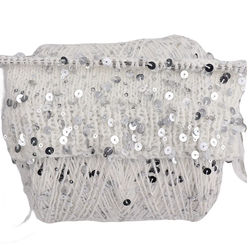 

Пряжа 500 г 1100 м плюшевая ангорская пряжа для волос кролика 3 мм + 6 мм блестки DIY вязание Рождественский свитер шапка шарф украшения шерстяная пряжа