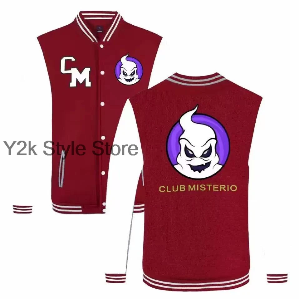 Clube misterio jaqueta de beisebol espanhol podcast edição outono inverno das mulheres dos homens streetwear halloween hoodies y2k sudaderas camiseta