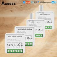 TUYA WiFi Mini Smart Switch Module 1/2/3/4 Gang 2-way Control Smart Home Timer Switch Voice Control Via Alexa Google Assistant