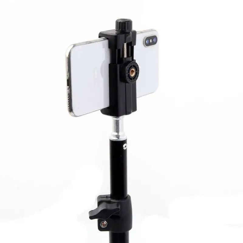 Universal Phone Holder Clamp Smartphone Clip Holder Mount Bracket, Aluminum Alloy Phone Tripod Adapter with Cold Shoe Mount