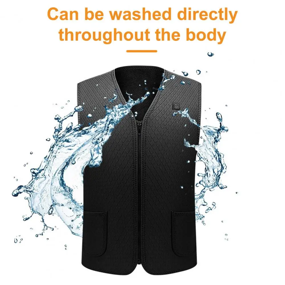 

Men Vest Unisex Usb Heating Vest with Three Gear Adjustment Energy-saving Zipper Closure for Winter Padded Thick Windproof