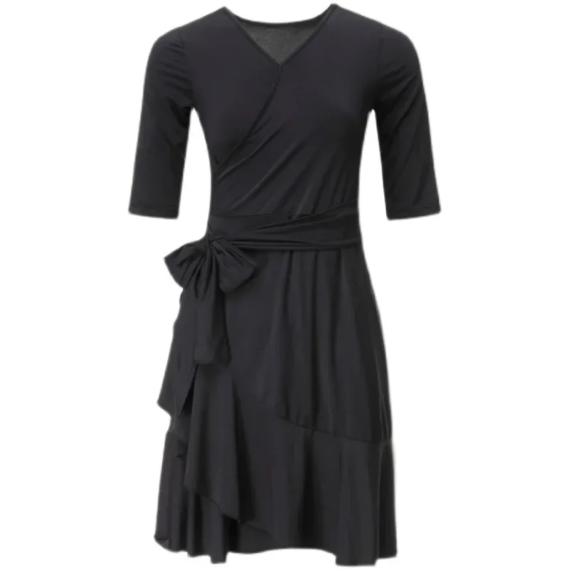 ラテンダンスドレス女性ラインダンス服ドレスサンバスカートダンス競技衣装ガール新しいトップス練習ステージ着用