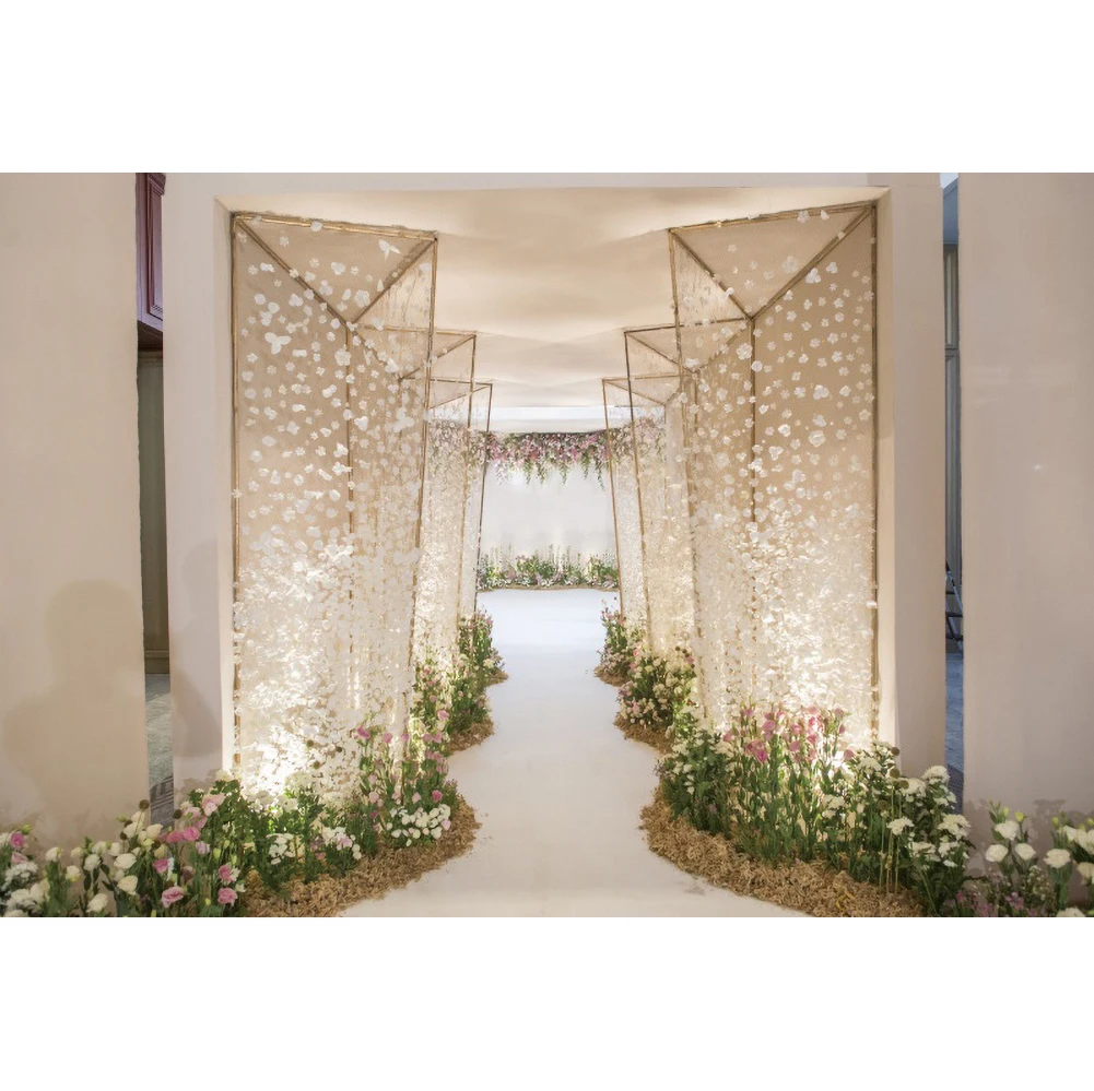 Laeacco casamento cerimônia fotografia pano de fundo flores cortina de chuveiro nupcial dia das mães retrato personalizado foto fundo