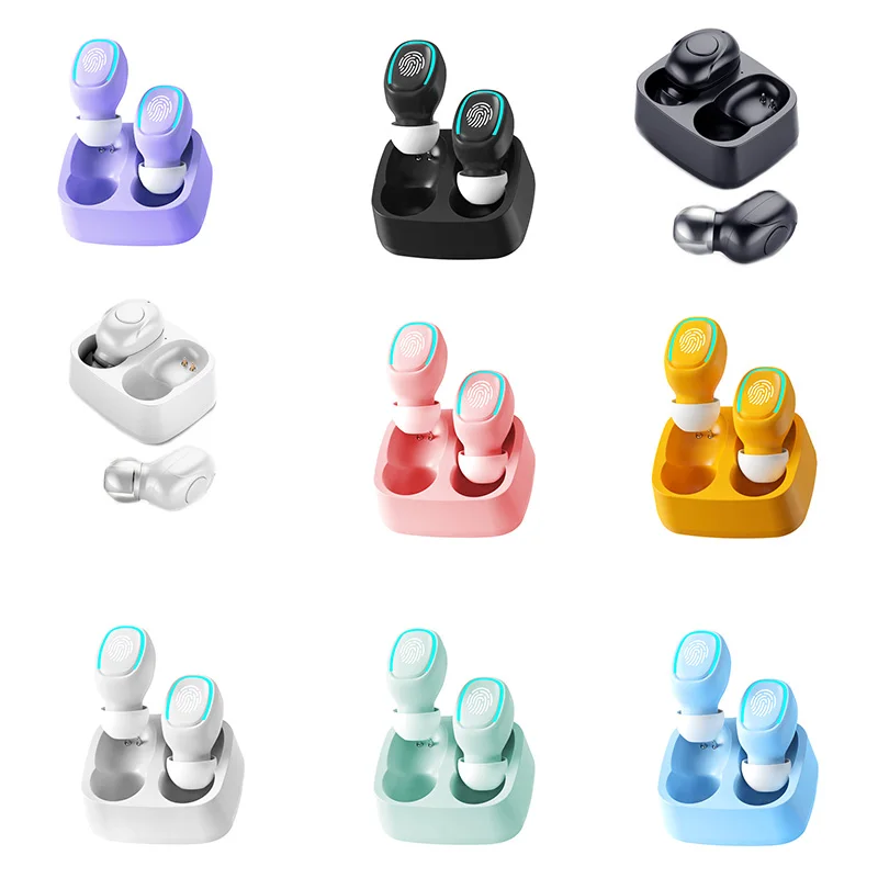 【Superdeals】 Mini casque Bluetooth sans fil bouchons d'oreilles à lumière tactile Anti-transpiration qualité sonore HD casque universel stéréo