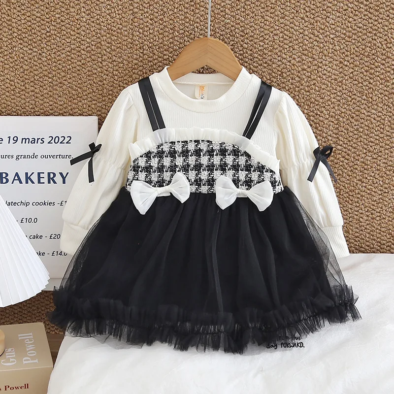 Baby Girl Dress Newborn Clothes Kids Long Sleeve Bow Princess Dress For Girls Clothing 1 Year Baby\'s Birthday Dresses