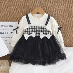 Baby Girl Dress Newborn Clothes Kids Long Sleeve Bow Princess Dress For Girls Clothing 1 Year Baby's Birthday Dresses