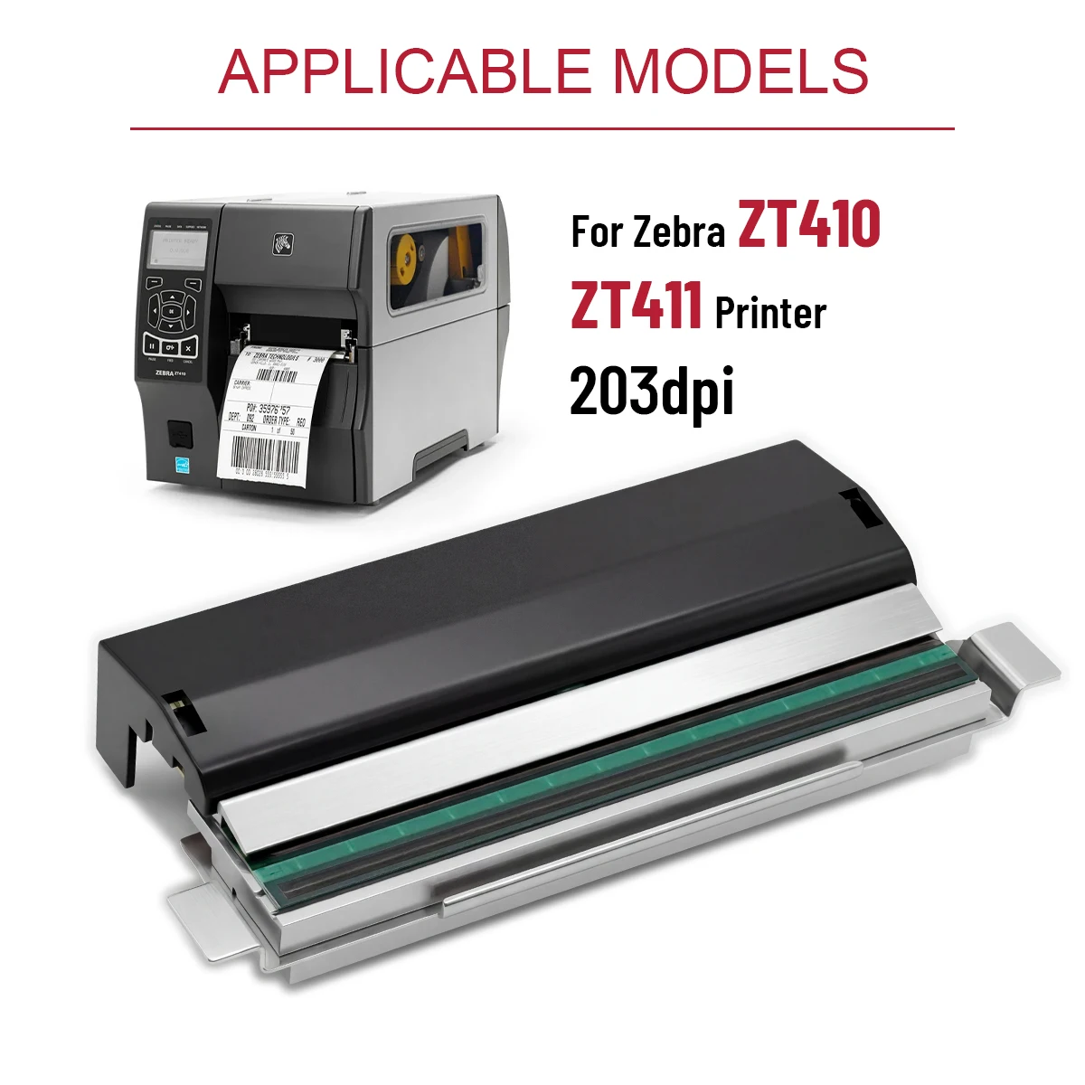 203dpi Thermal Printhead for Zebra ZT410 ZT411 Printer head,PN:P1058930-009