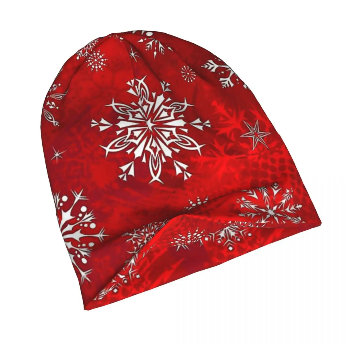 Hat Red Gradient Snowflakes Fashion Caps For Men Women Happy Merry Christmas Skullies Beanies Ski Caps Soft Bonnet Hats