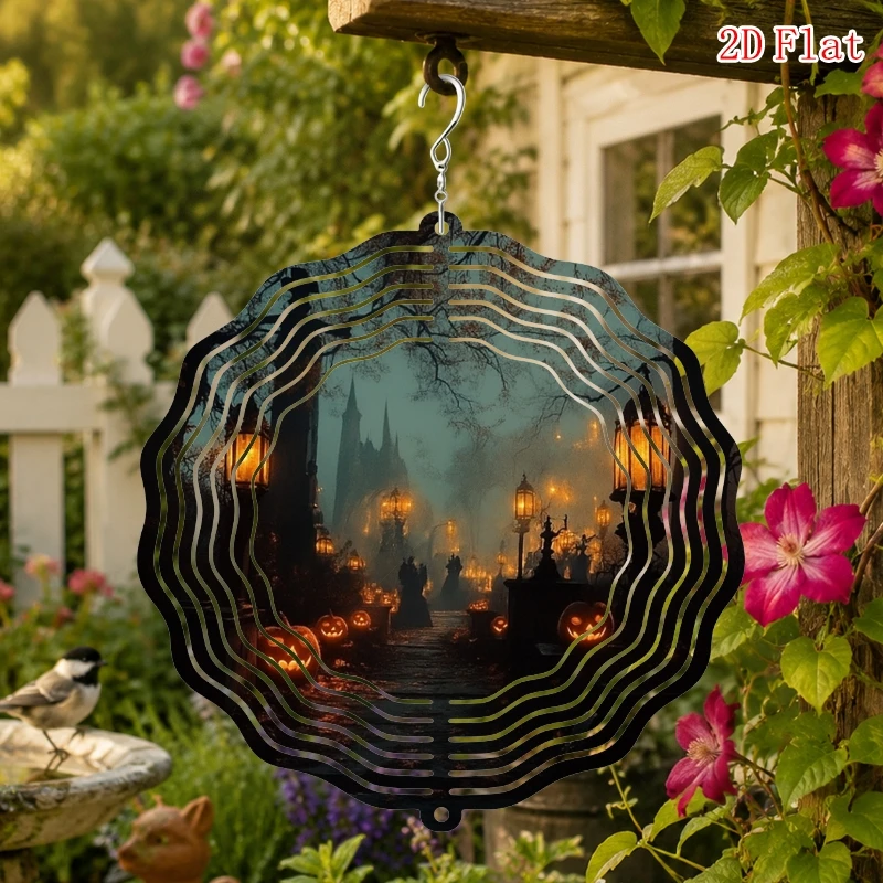 CIFbuy Kaleidoscope Wind Spinner 360° Rotating Garden Art Metal Wind Chime Outdoor Patio Yard Hanging Decor