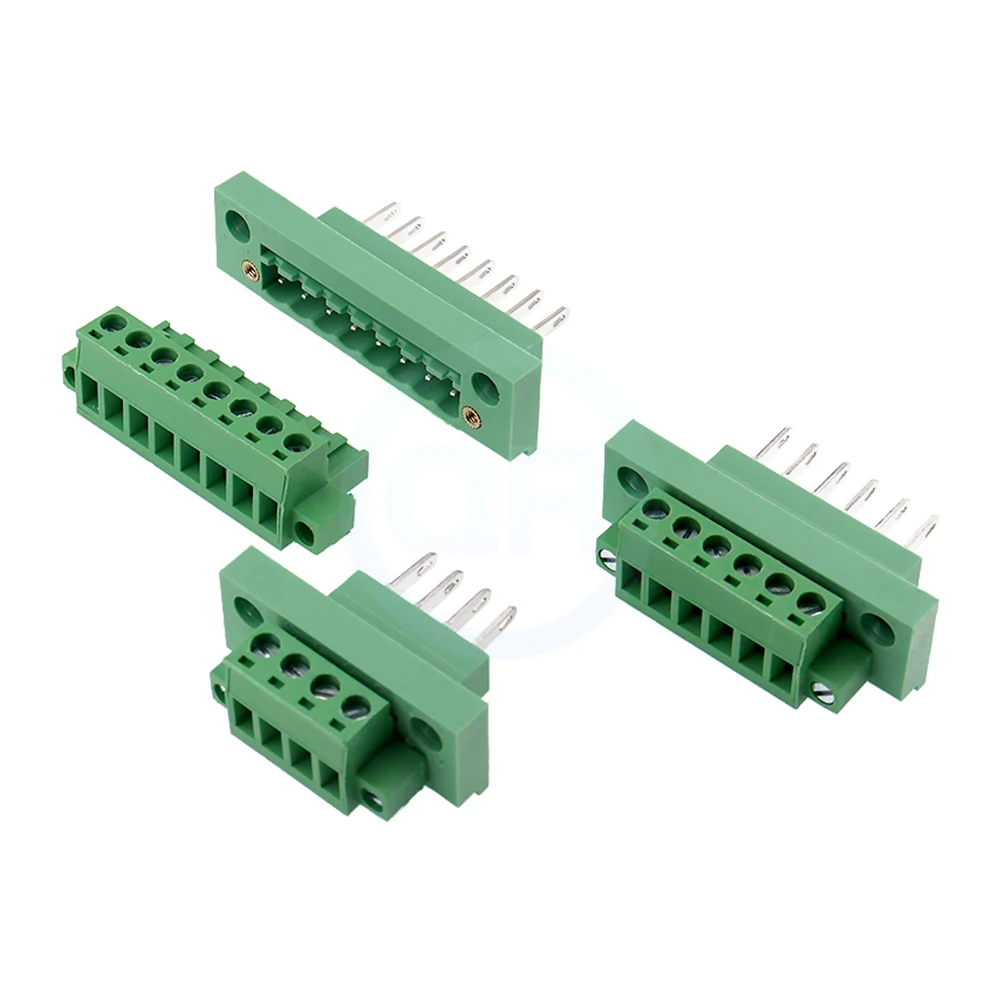 (5/10PCS) KF 2EDGWB + 2EDGKM 5.08mm Through Wall Plug Terminal Block 15EDGWB 5.08 PCB Soldered Connector with Fixed Panel 2~24P