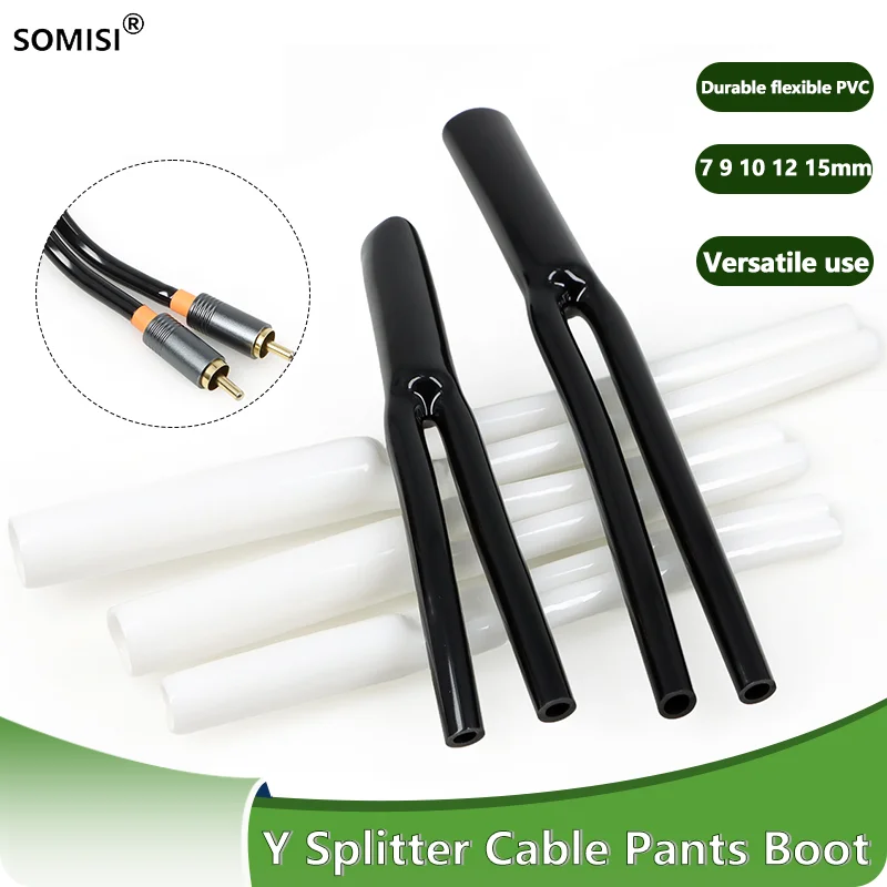PVC Y Splitter Pant Boot Wire Boots Y-shaped Sleeve Tube Speaker Audio Cable Wire Cable Pants 2~50P Size 7mm 9mm 10mm 12mm 15mm