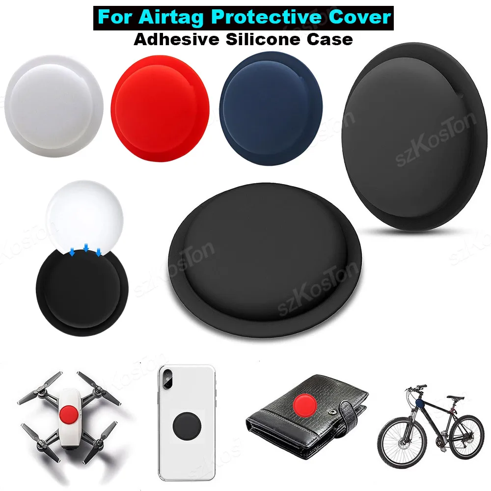 Für Apple Airtag selbstklebende Silikon-Schutzhülle, Anti-Verlust-Kratzer, aufklebbare Halterung für Air Tag-Abdeckung, Gepäck, Drohne, Fernbedienung und mehr