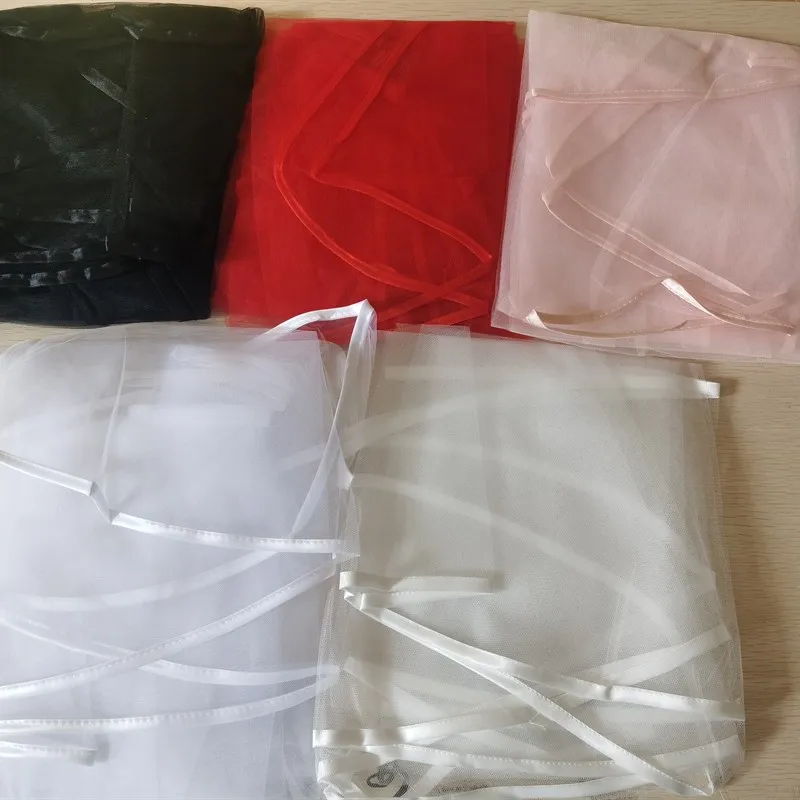 Bridal Veil Wedding Veils Women's White Tulle Short Veils Ribbon Edge With Comb for Brides Bachelorette Hen Party Costume