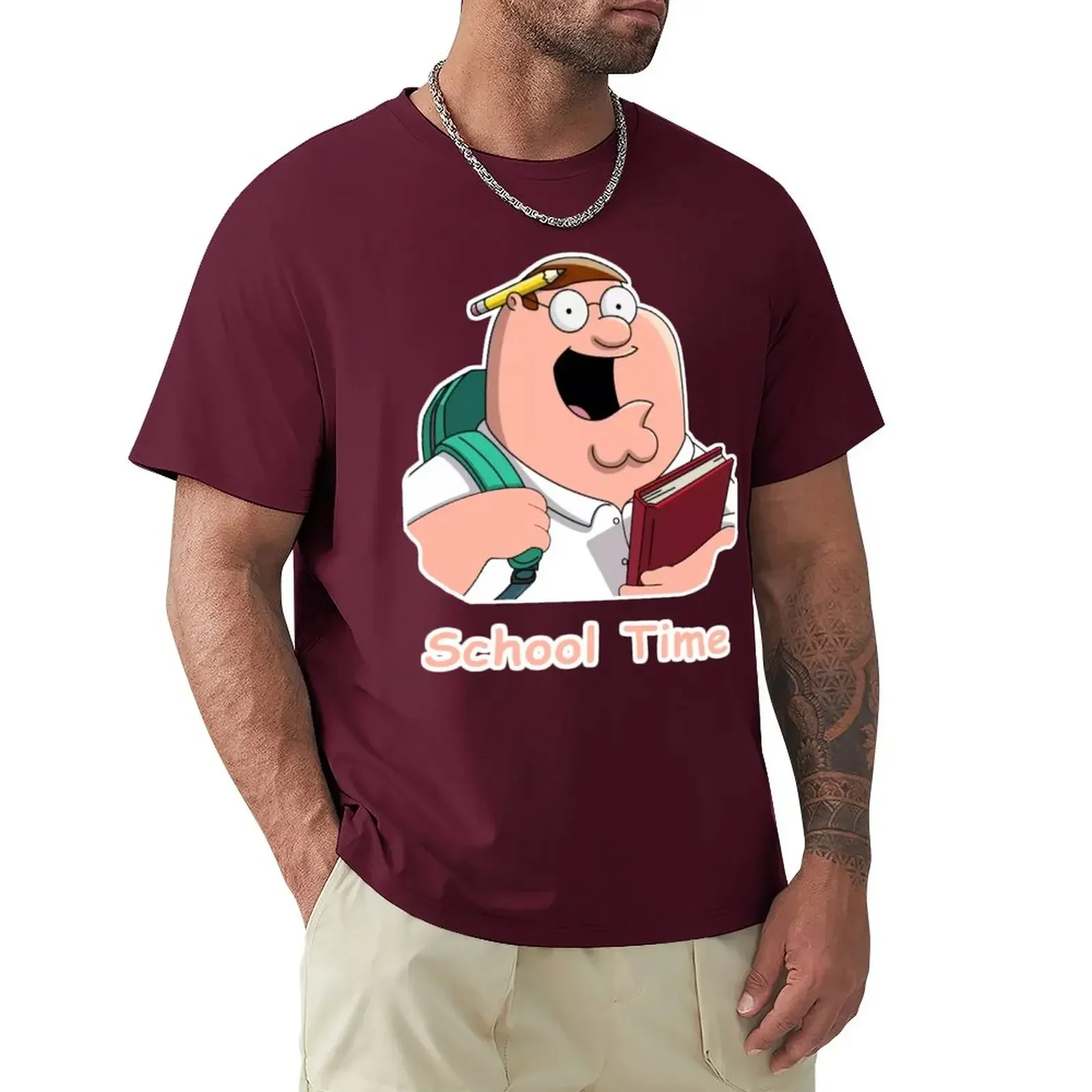 Peter Griffin School Time T-Shirt oversized vintage clothes mens clothing tee summer champion t shirts new in tops & tees 2024