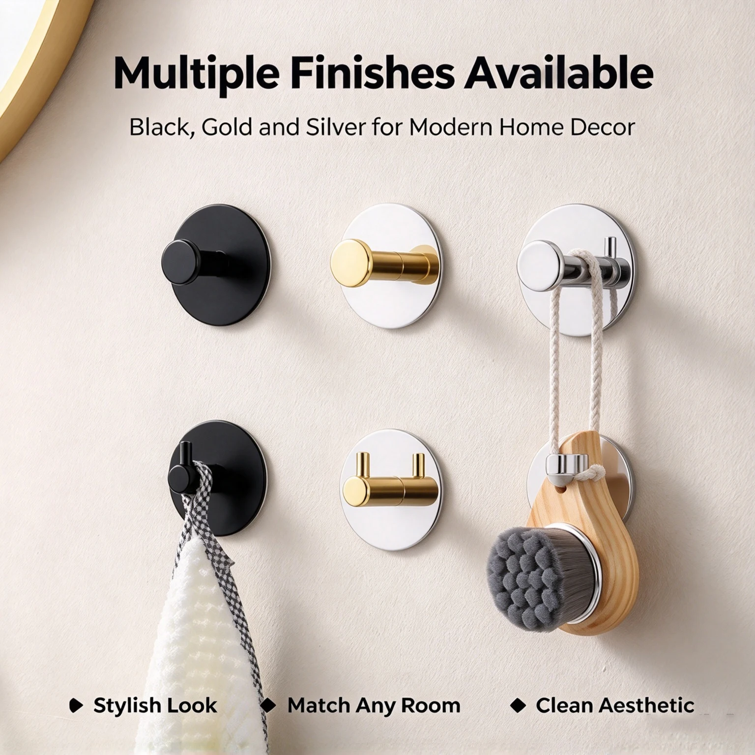 1/4pcs Stainless Steel Hook Self Adhesive Bathroom Wall Door Hook Coat Racks Punch-free Clothes Towel Hanger Home Storage Hooks