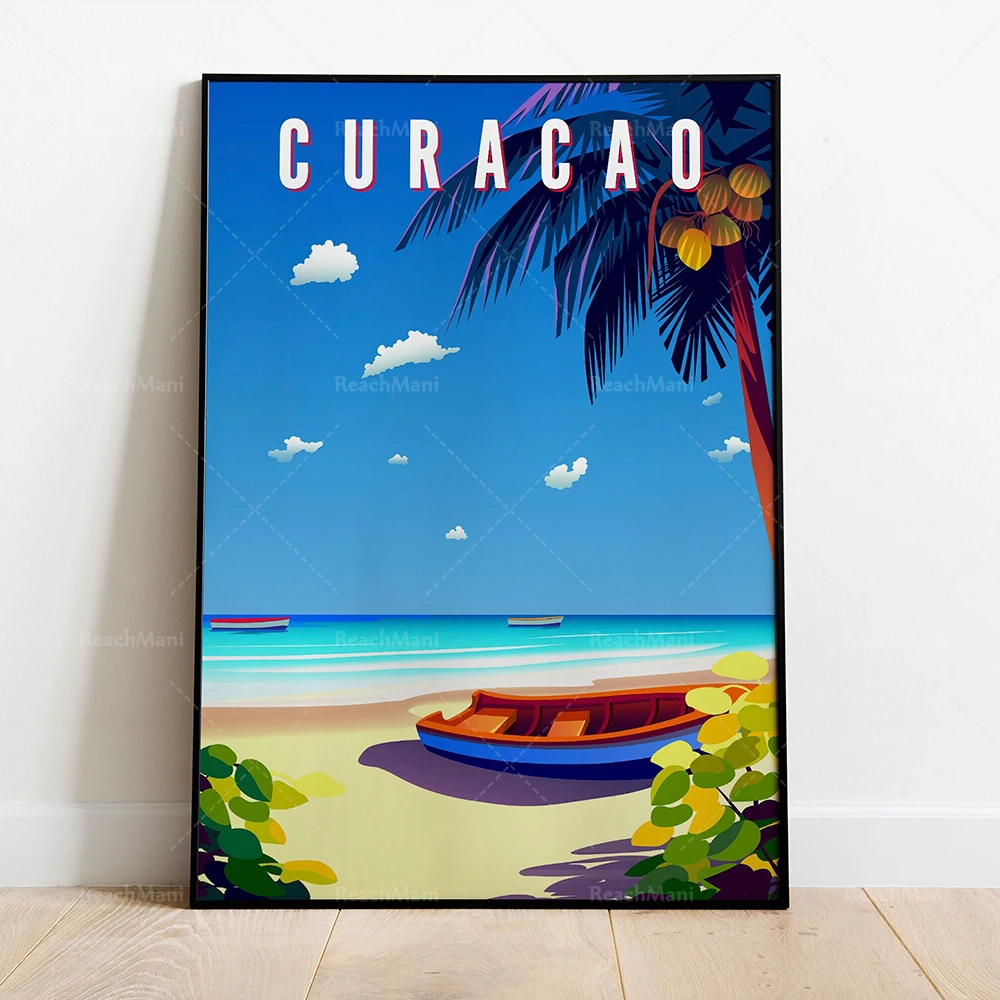 Romantic landscape poster of Guadeloupe, Seychelles, Martinique, Curacao, Bahamas, Puerto Rico, Antigua, Caribbean, Napa Valley