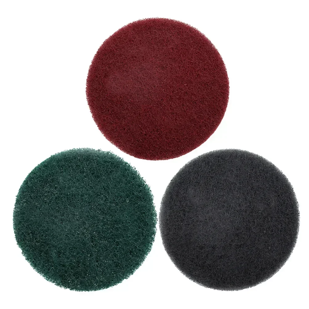 3 Pcs 5 Inch Drill Power Brush Tile Scrubber-Scrub Pad Cleaning Cloth Industrial Scouring Pads Nylon Polishing Buffing Tools