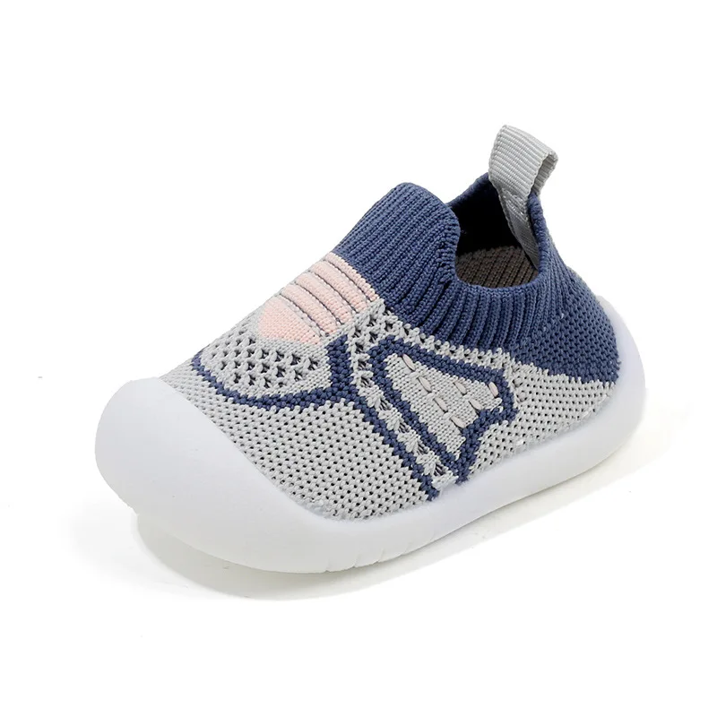 أحذية أطفال مضادة للانزلاق وجيدة التهوية لسرير الأطفال الرضع مع نعل مطاطي للأطفال والبنات والأولاد أحذية شبكية شباشب ناعمة من الأسفل