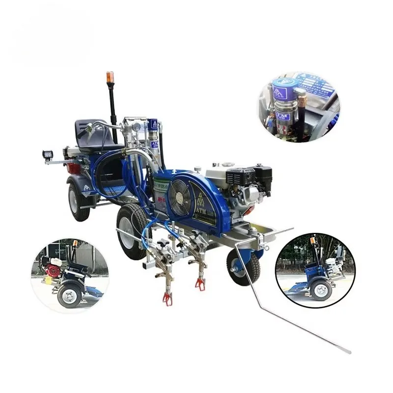 Picture 5: 5.5HP Hand-Pushed High Efficiency Cold Airless Versatile Road Marking Machine Large Capacity Hopper Hot Melt Marking Machine