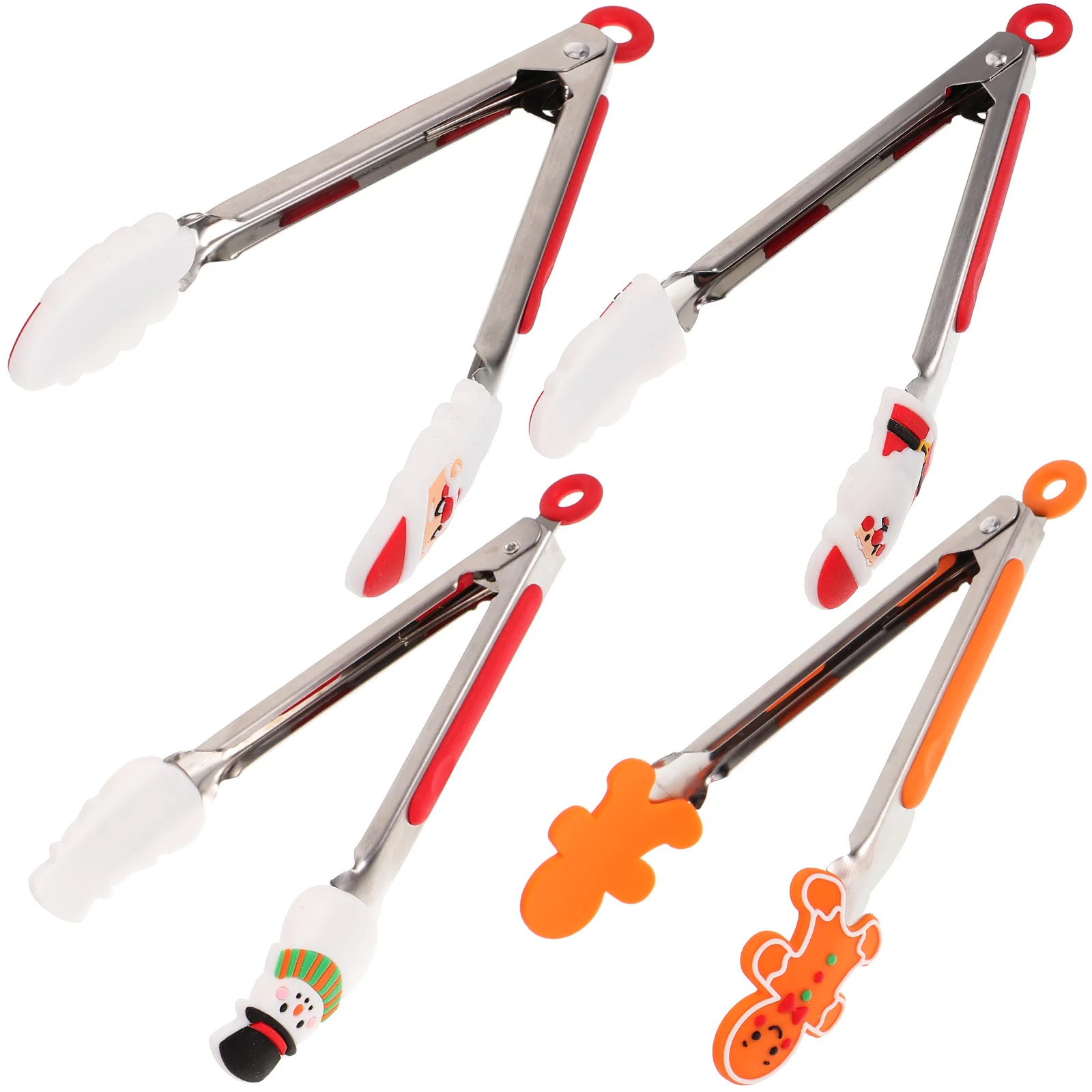 

4Pcs Barbecue Cooking Tongs Stainless Steel Steak Tongs Portable Grill Clips for Holiday Party Supply Multi-Function Grill Tong