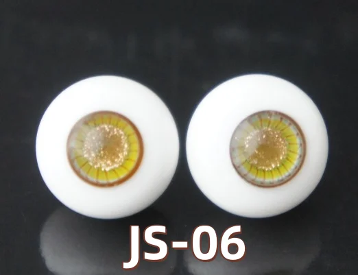 Js série mais novo olhos de vidro bjd 1/12 1/8 1/6 1/4 1/3 6mm 8mm 10mm 12mm 14mm 16mm 18mm 20mm 22cm 24cm olhos de boneca feitos à mão