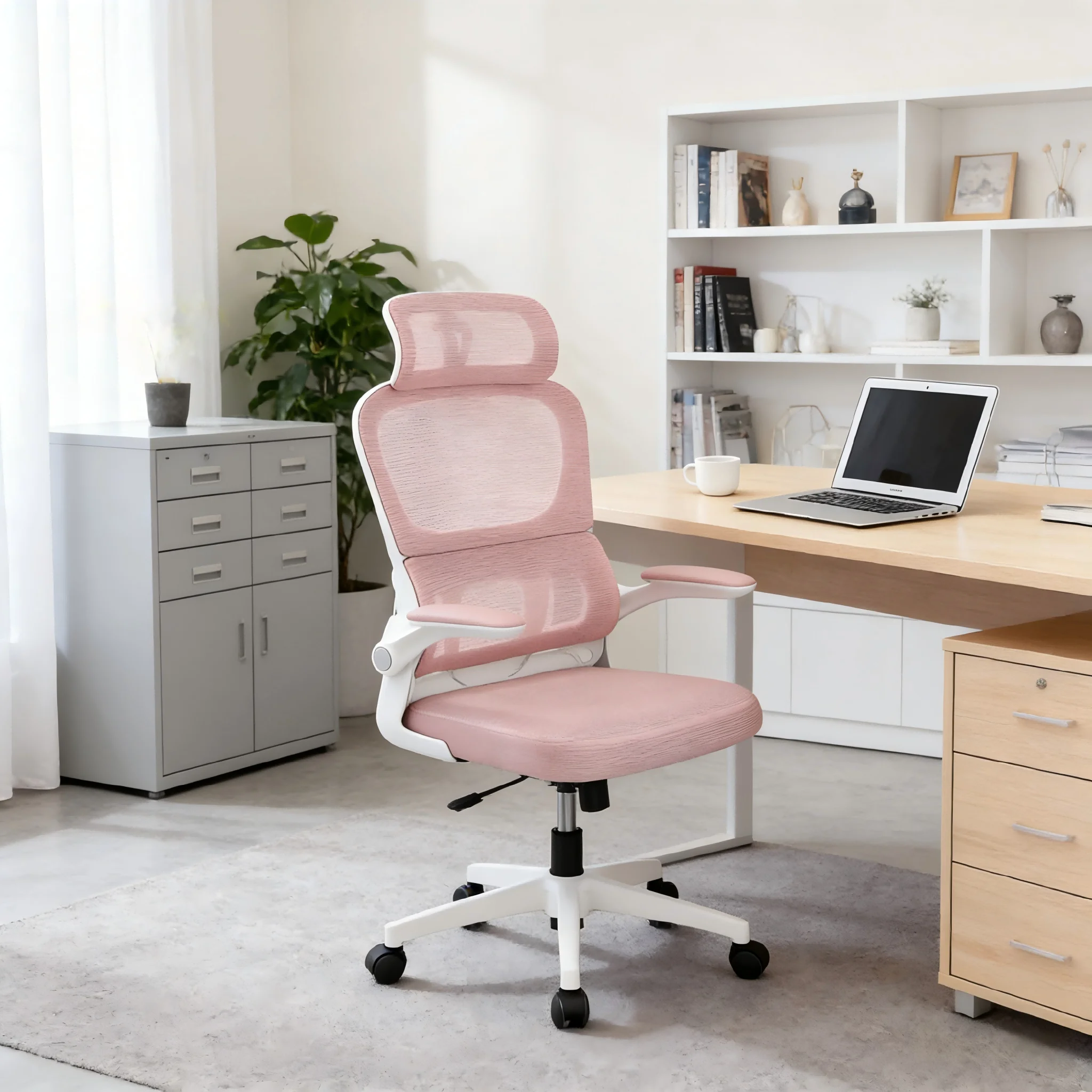 

Wholesale Multi-functional Adjustable Premium Pink Computer Desk Game Office Chair High Back Ergonomicpromote sales