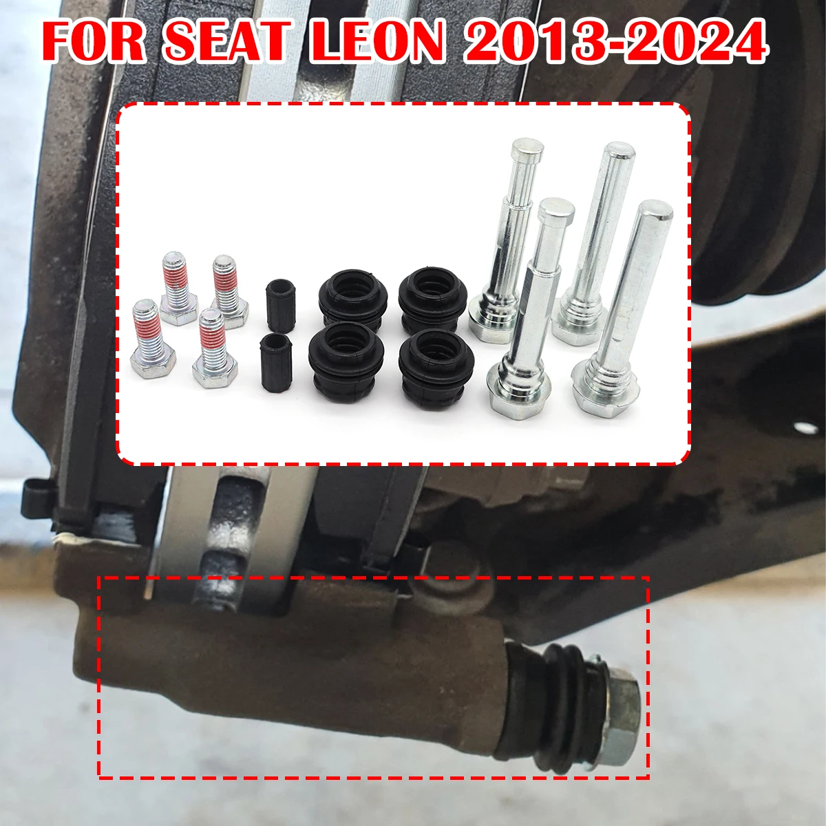 

14pcs FOR SEAT LEON Brake Caliper Cylinder Slider Guide Pin For Disc Housing Bolts Bushing Boot Seal Kit 2013 2014 2015-2024