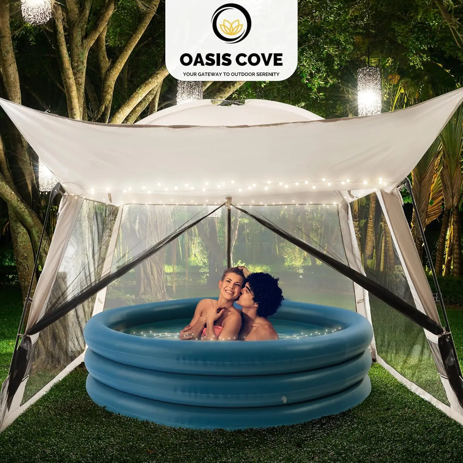 Outdoor large tent canopy shading mesh pergola portable anti-mosquito