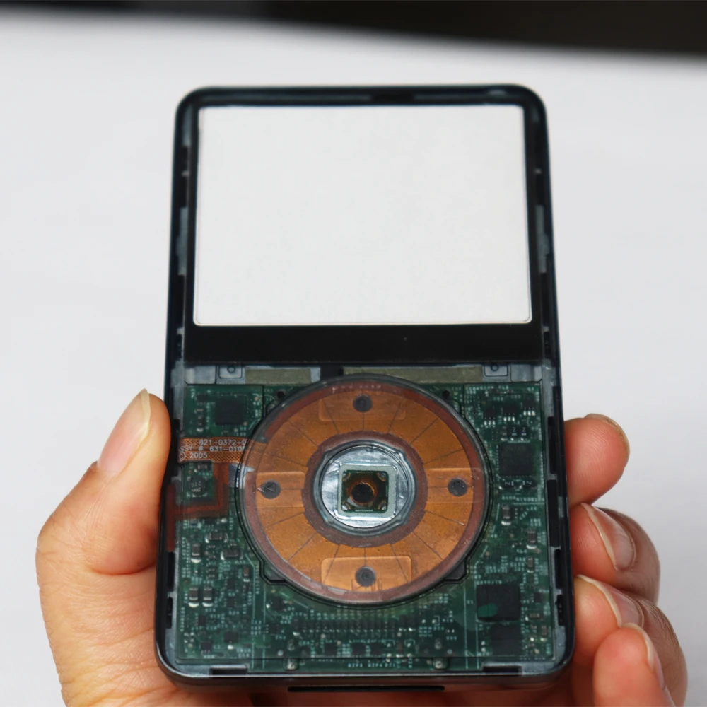 Leere Rückplatte für iPod Video 5. und 5.5. Generation, Klare Frontplatte, Gehäuseabdeckung, Clickwheel, Mittelknopf, 30GB 60GB 80GB A1136 – Detail 5