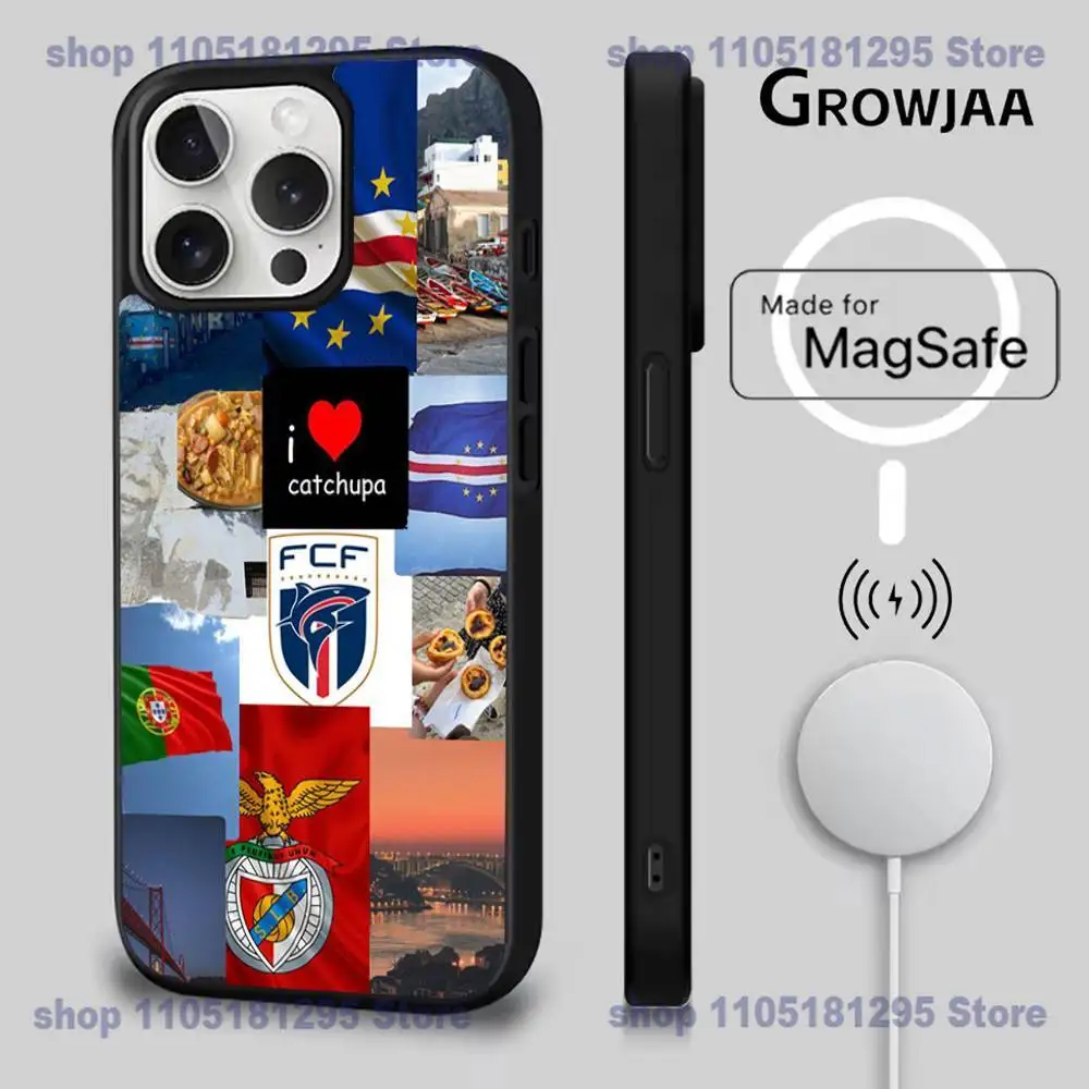 حافظة هاتف كيب فيردي لهاتف آيفون 17,16,15,14,13,12,11,Pro,Max,Plus,Mini,SE4,E شحن لاسلكي مغناطيسي Magsafe